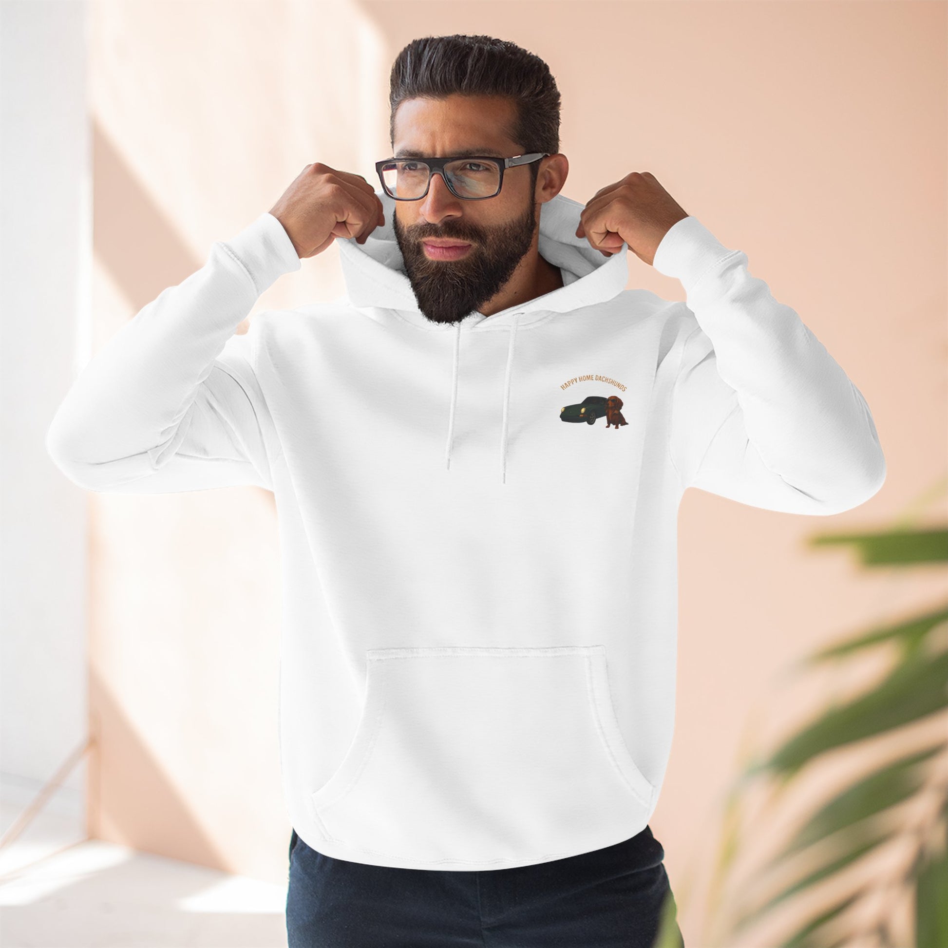 Happy Home Dachshund Car Premium Hoodie