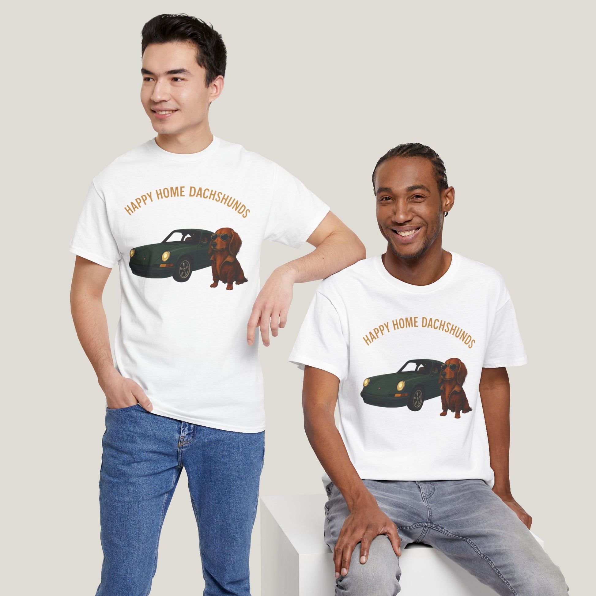 Happy Home Dachshund Car Tee