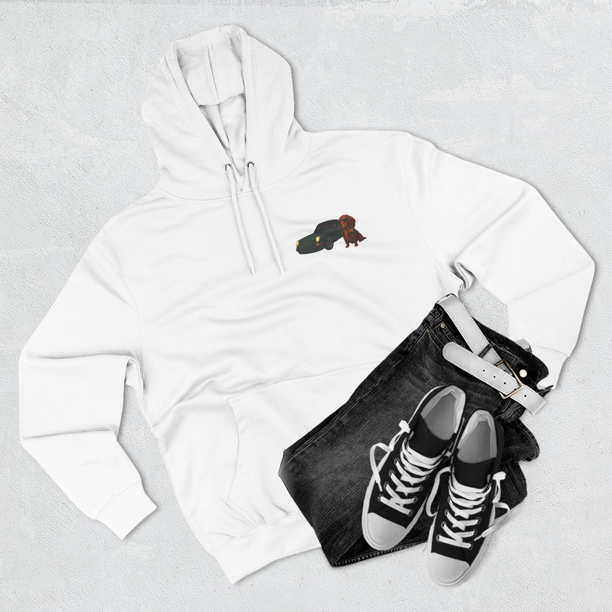 Dachshund Car Premium Hoodie