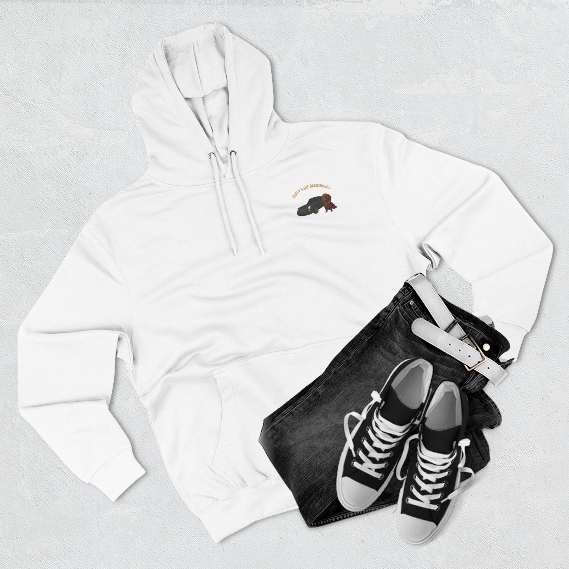 Happy Home Dachshund Car Premium Hoodie