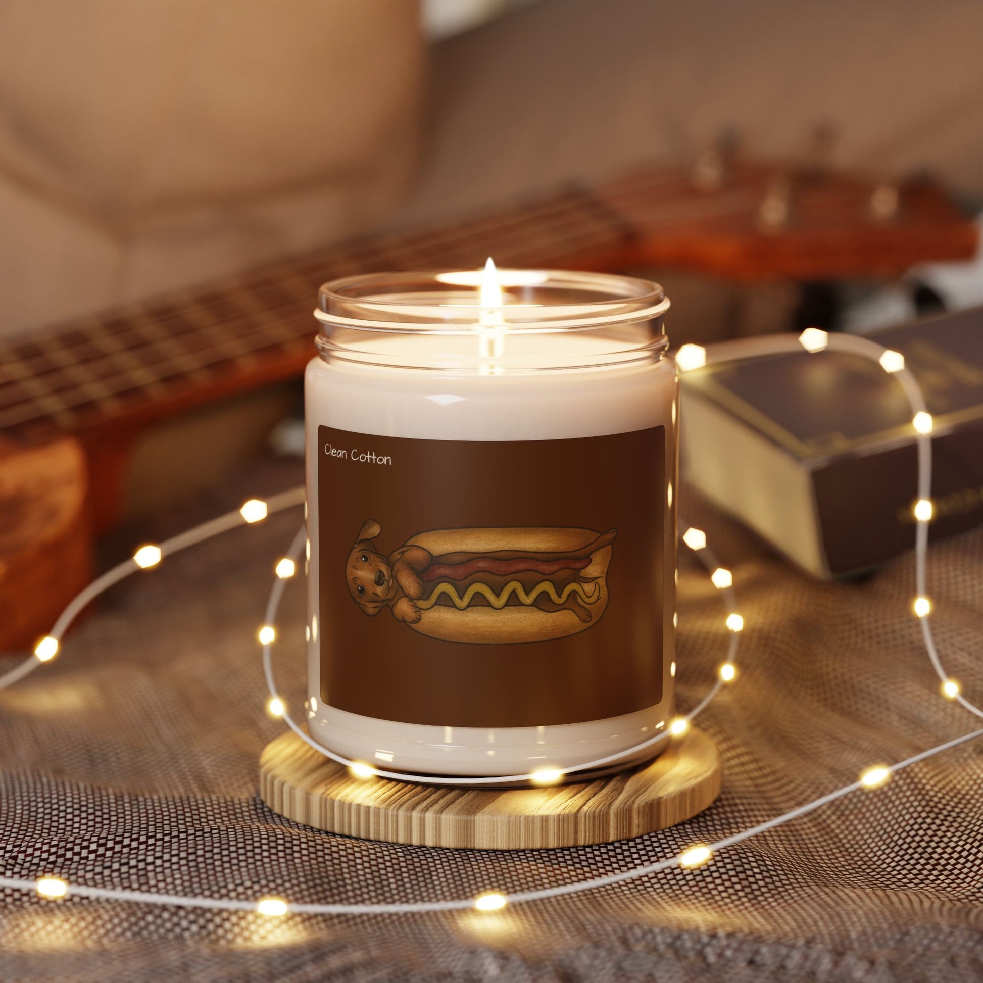 Dachshund In A Hot Dog Scented Soy Candle