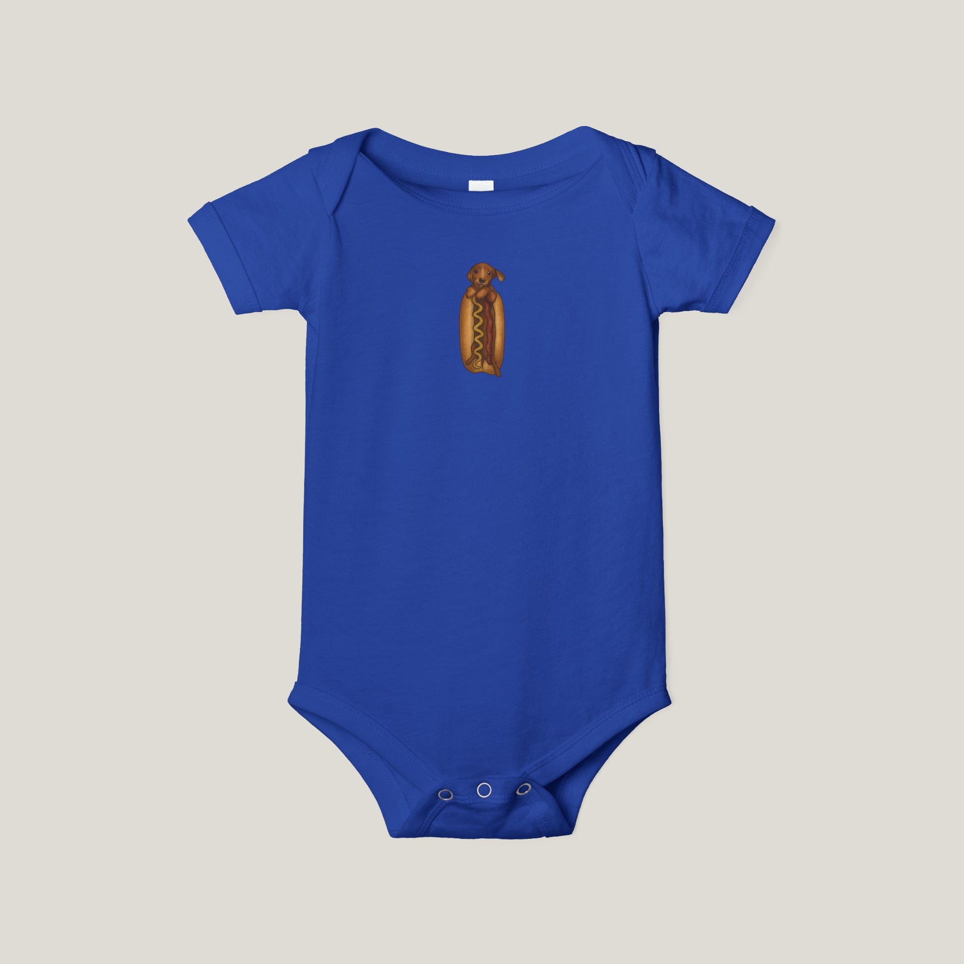 Dachshund In A Hot Dog Onesie
